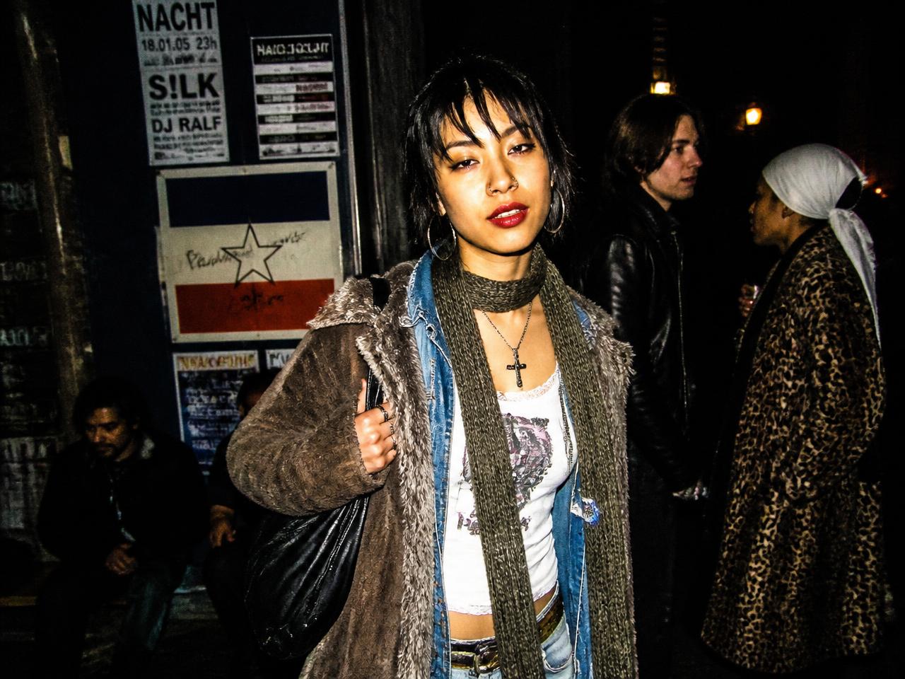 01:57, outside SILK, someone's borrowed coat